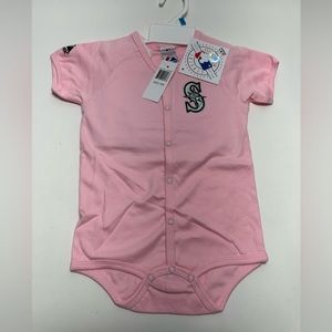 Seattle Mariners Pink Baby Girls Onesie 24M NWT